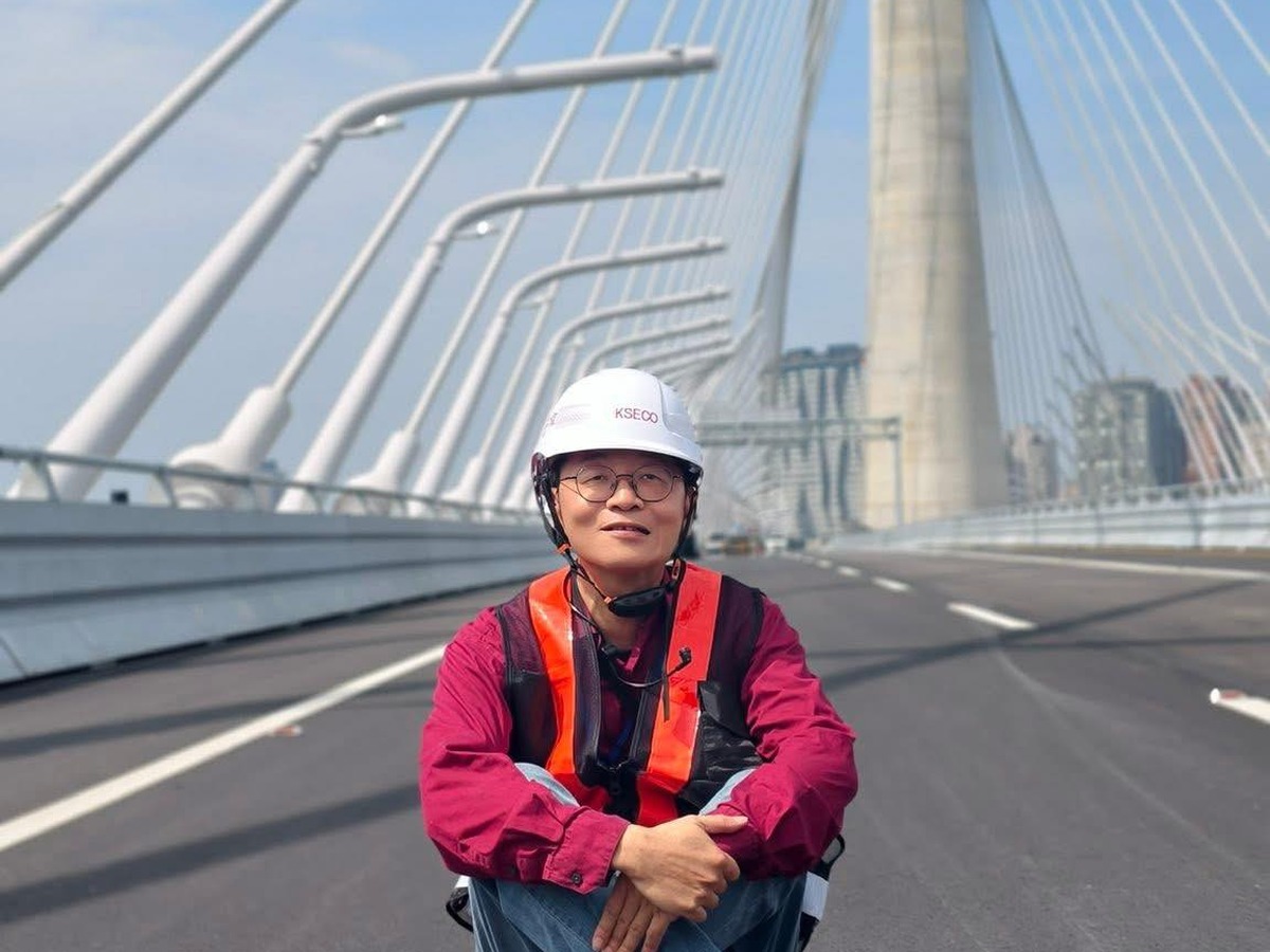 吳峻毅在淡江大橋現場